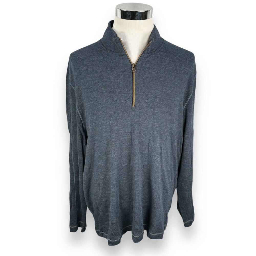 Robert Graham Elia Sweater Mens 3XL XXXL‎ Blue 1/4 Quarter Zip Cotton NWT New